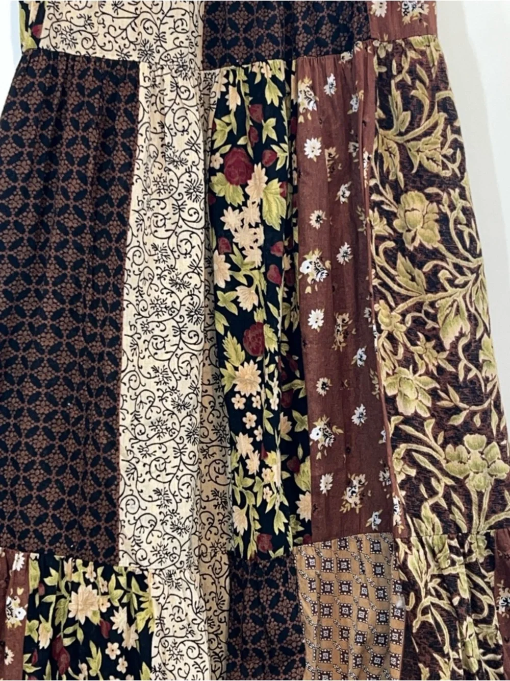 Sag Harbor Brown Patchwork Maxi Skirt - Picture 4 of 6